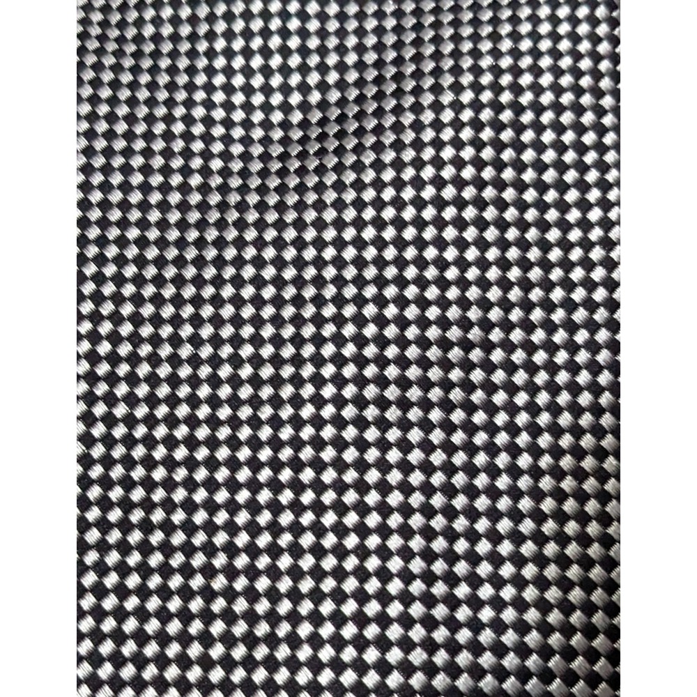 Men's Silk Necktie Geoffrey Beene Black White Geometric Tie 56" x 3.75" NWT USA